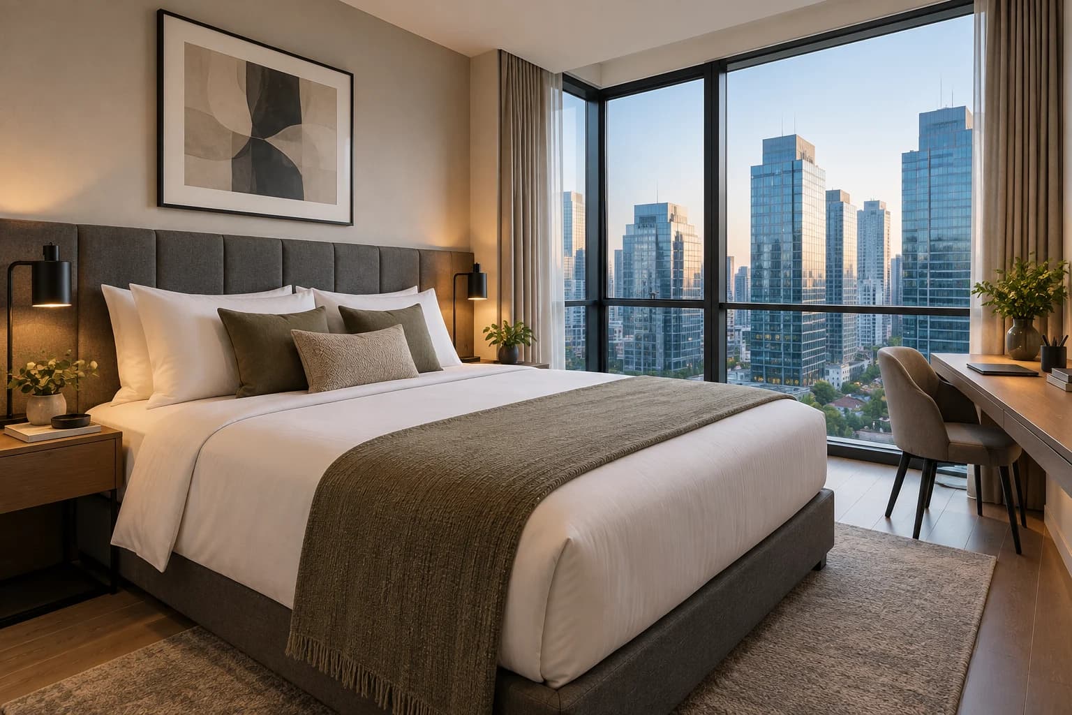 Makati Urban 1-Bedroom bedroom overlooking the business district