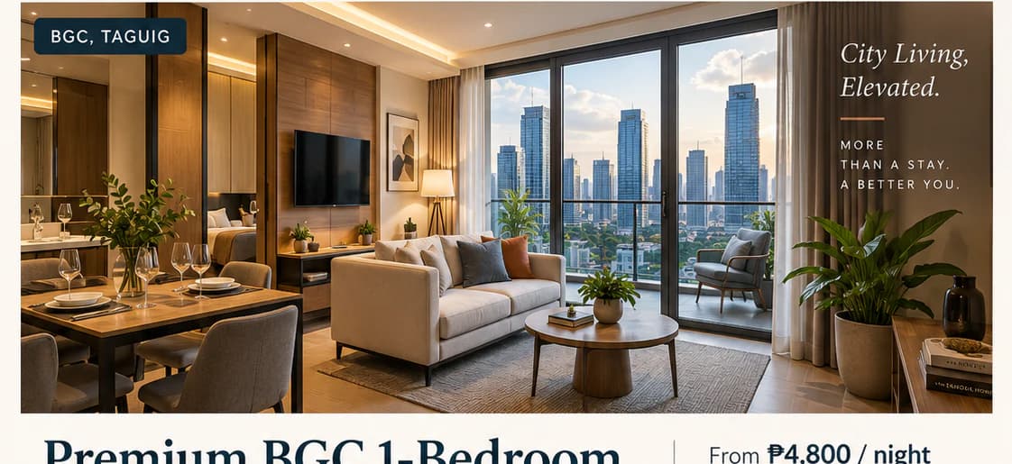 Warmly furnished Premium BGC 1-Bedroom residence