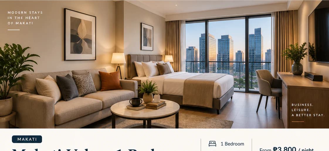 Makati Urban 1-Bedroom furnished for long-term living